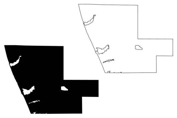 Muskegon County Michigan Usa Usa Karta Vektor Illustration Klotskiss Muskegon — Stock vektor