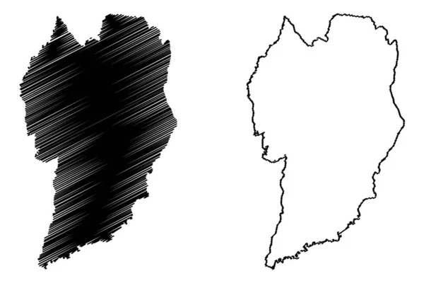 Curitiba City Föderative Republik Brasilien Bundesstaat Parana Kartenvektorillustration Kritzelskizze Stadt — Stockvektor