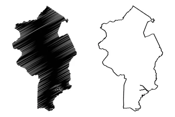 Duque Caxias City Brazilská Federativní Republika Stát Rio Janeiro Mapa — Stockový vektor