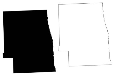 Sanilac County, Michigan (ABD eyaleti, Amerika Birleşik Devletleri, ABD, ABD) harita vektör çizimi, karalama çizimi Sanilac haritası