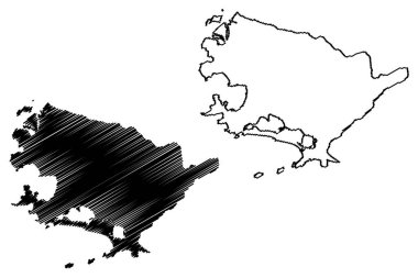 Niteroi Şehri ve Belediyesi (Brezilya Federatif Cumhuriyeti, Rio de Janeiro Eyaleti) harita vektör ilülasyonu, Niteroi harita şehri çizimi