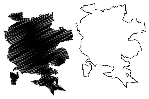 Londrina City Förbundsrepubliken Brasilien Parana State Karta Vektor Illustration Klotter — Stock vektor