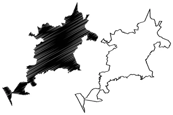 Cidade Nova Iguaçu República Federativa Brasil Estado Rio Janeiro Mapa —  Vetores de Stock