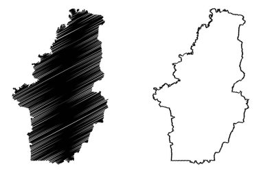 Bogota Şehri (Kolombiya Cumhuriyeti, Başkent Bölgesi Bölgesi) harita vektör çizimi, Santa Fe de Bogota harita şehri çizimi