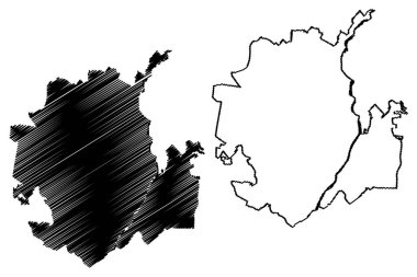 Cucuta Şehri (Kolombiya Cumhuriyeti, Norte de Santander Bölümü) harita vektör çizimi, San Jose de Cucuta harita şehri