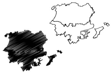 Santa Marta Şehri (Kolombiya Cumhuriyeti, Magdalena Bölümü) harita vektör illüstrasyonu, taslak şehir Dağıtım Turstikosu, Kültür ve Santa Marta Tarihi haritası