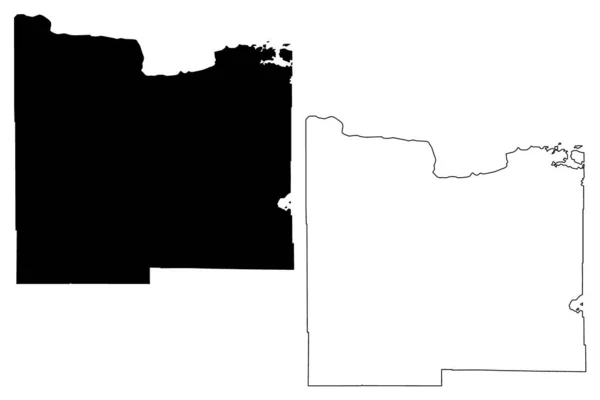 クーチング郡 ミネソタ州 アメリカ アメリカ アメリカ アメリカ 地図ベクトル図 スケッチブック Koochiching Map — ストックベクタ