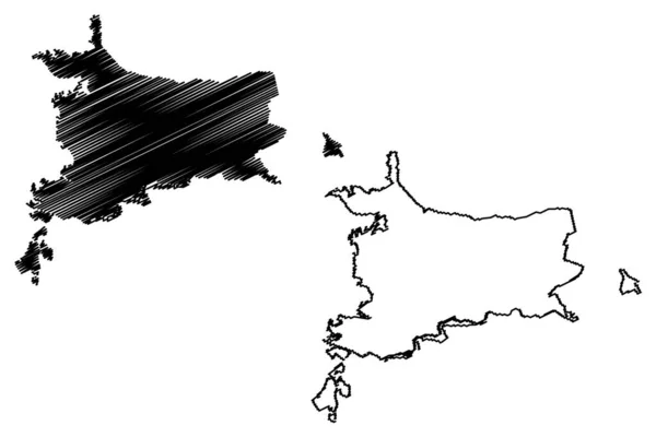Карта Вильявисенсио Республика Колумбия Департамент Мета Векторная Иллюстрация Каракули — стоковый вектор