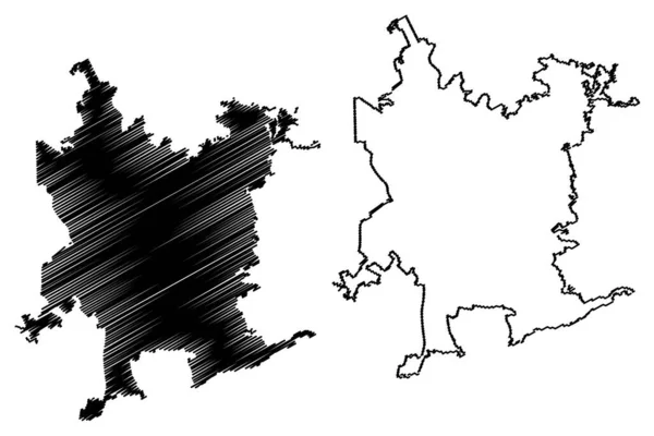 Santiago Chile Stad Republiken Chile Santiago Metropolitan Region Karta Vektor — Stock vektor