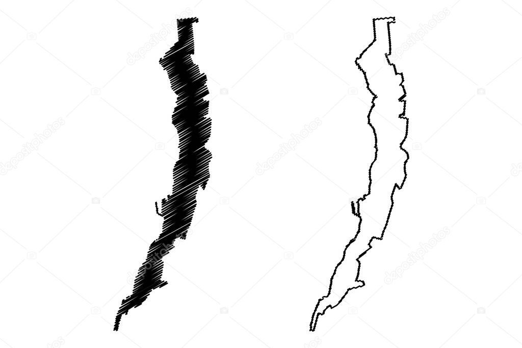 Antofagasta City (Republic of Chile, Antofagasta Region) map vector illustration, scribble sketch City of Antofagasta map