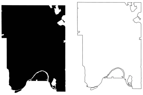 Ramsey County Minnesota County United States America Usa Mapa Vector — Vector de stock