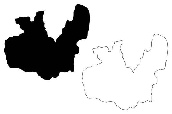 Maseru City Royaume Lesotho Capitale Illustration Vectorielle Carte Croquis Gribouillis — Image vectorielle