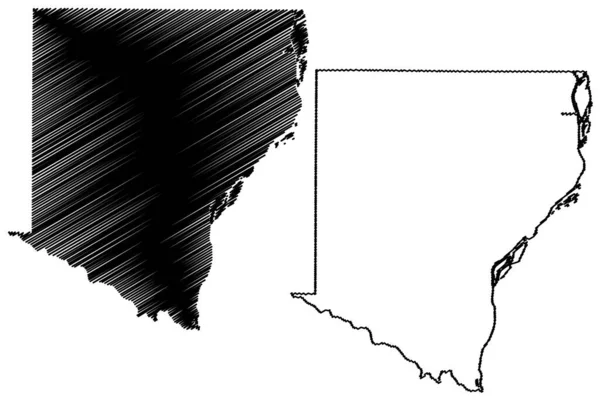 Condado Des Moines Iowa County United States America Usa Mapa — Archivo Imágenes Vectoriales