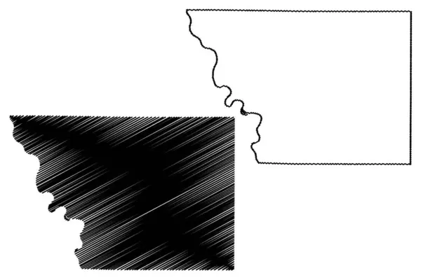 Monona County Iowa County Spojené Státy Americké Usa Usa Mapa — Stockový vektor