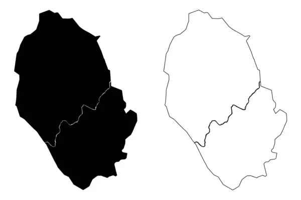 Ciudad Lilongwe República Malawi Región Central Mapa Vector Ilustración Boceto — Vector de stock