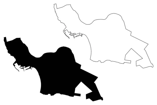 Agadir City Marocké Království Souss Massa Region Mapa Vektorová Ilustrace — Stockový vektor
