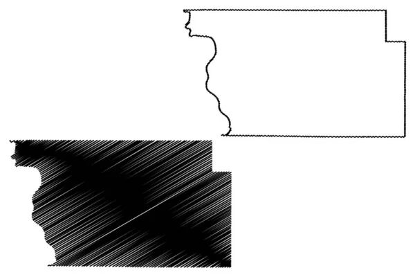 Woodbury County Iowa Comté Des États Unis États Unis Amérique — Image vectorielle