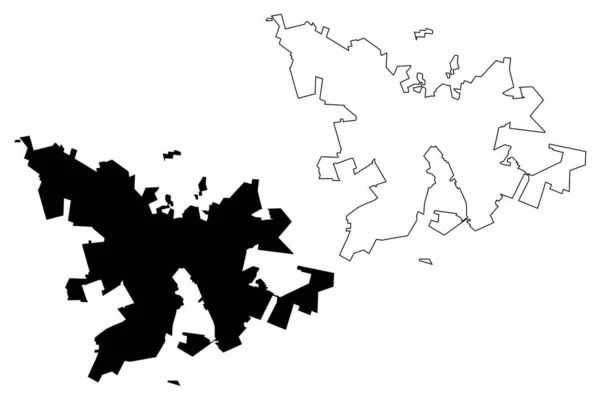 Иллюстрация Векторной Карты Города Блума Юар Свободный Штат Провинция — стоковый вектор