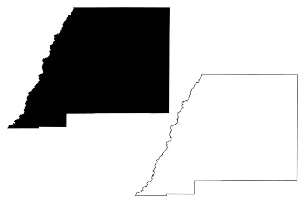 Attala County Mississippi County Verenigde Staten Van Amerika Usa Kaart — Stockvector