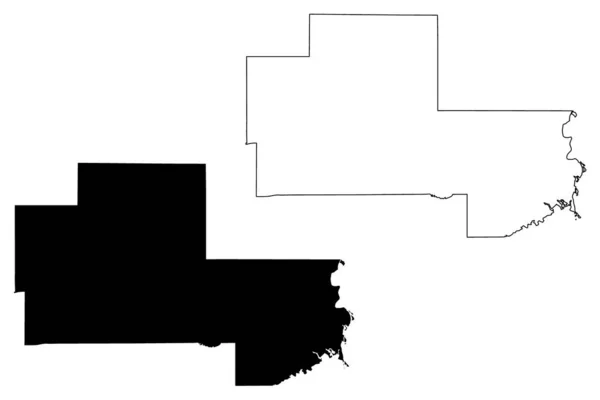 Clay County Mississippi County United States America Usa Map Vector — 图库矢量图片