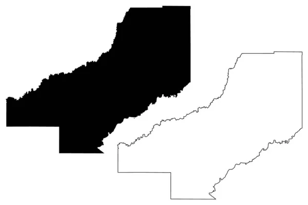 麦迪逊县 密西西比州 美国县 地图矢量图解 草图麦迪逊地图 — 图库矢量图片