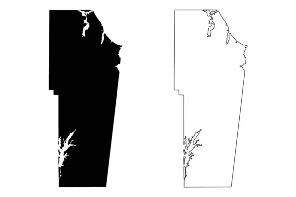 Tishomingo County Mississippi 미국군 Map Vector Illustration Scribble Sketch Tishomingo — 스톡 벡터