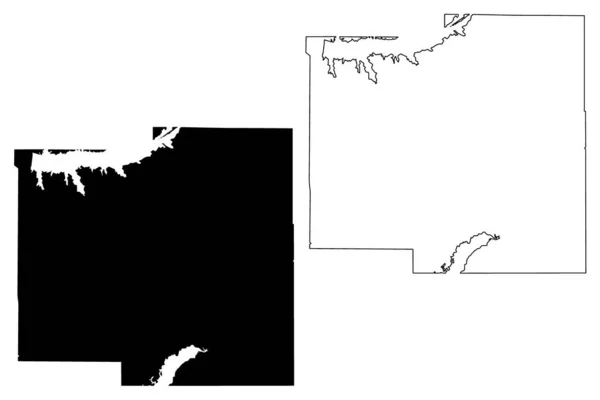 Yalobusha County Mississippi County United States America Usa Mapa Vector — Vector de stock