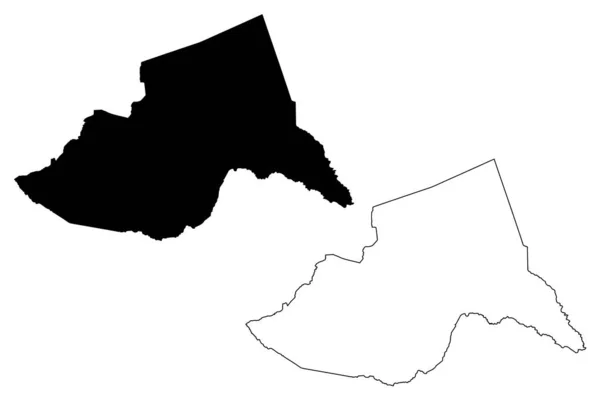 Meru Lçesi Kenya Cumhuriyeti Doğu Eyaleti Harita Vektör Çizimi Çizim — Stok Vektör