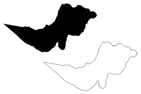 Tharaka Nithi County Republik Kenia Östliche Provinz Kartenvektorillustration Kritzelskizze Tharaka — Stockvektor
