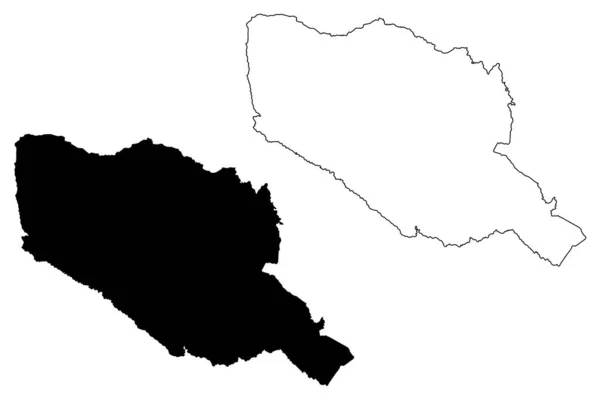 ムランガ郡 ケニア共和国 中部州 地図ベクトル図 スケッチブック ムランガ地図 — ストックベクタ