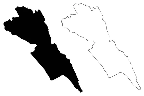 マクエニ郡 ケニア共和国東部 地図ベクトル図 スケッチブルスケッチマクエニ地図 — ストックベクタ