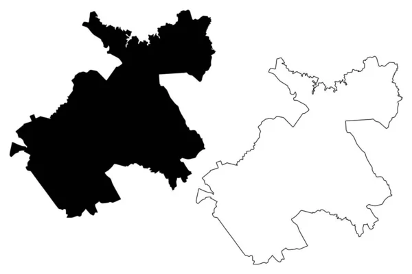 Machakos County Keňská Republika Východní Provincie Mapa Vektorové Ilustrace Načmáraná — Stockový vektor