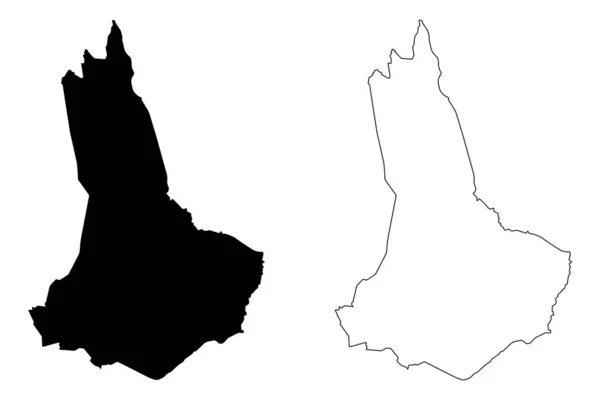 西ポコット郡 ケニア共和国 リフトバレー州 地図ベクトル図 スケッチブルスケッチ西ポコット地図 — ストックベクタ