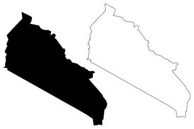 Kajiado İlçesi (Kenya Cumhuriyeti, Rift Valley Eyaleti) harita vektör ilüstrasyonu, çizim Kajiado haritası