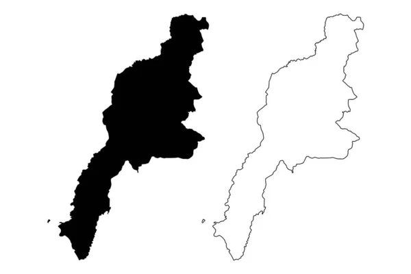 Busia County Republika Kenii Zachodnia Prowincja Mapa Wektor Ilustracja Skecz — Wektor stockowy