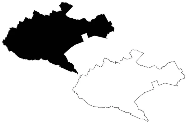 ナイロビ郡と市 ケニア共和国 地図ベクトル図 スケッチブック ナイロビ地図 — ストックベクタ