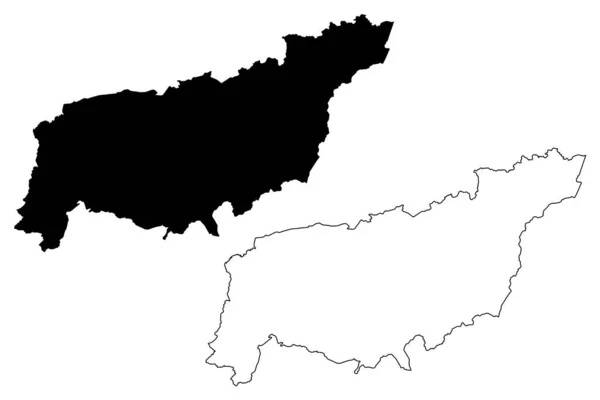 Vihiga County Keňská Republika Západní Provincie Mapa Vektorové Ilustrace Načmáraná — Stockový vektor