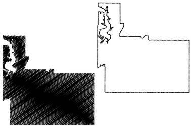 Geary County, Kansas (ABD eyaleti, ABD, ABD, ABD) harita vektör çizimi, çizim Geary haritası