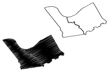 Carroll County, Kentucky (ABD eyaleti, Amerika Birleşik Devletleri, ABD, ABD) harita vektör çizimi, çizim Carroll haritası