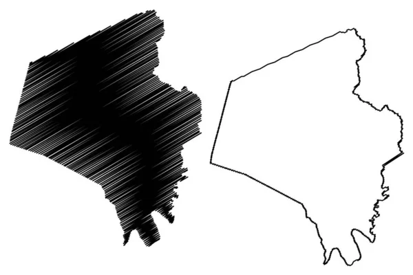 Иллюстрация Векторной Карты Округа Феллетт Штат Кентукки Сша Сша — стоковый вектор