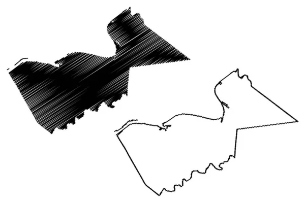 Gallatin County Kentucky County Verenigde Staten Usa Kaart Vector Illustratie — Stockvector