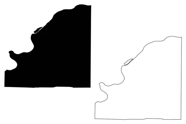 密苏里州Osage县 地图矢量图解 速写草图Osage地图 — 图库矢量图片