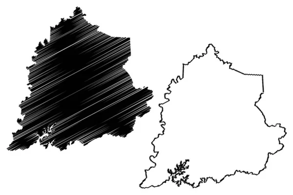 ローレル郡 アメリカ アメリカ アメリカ アメリカ 地図ベクトル図 スケッチローレル地図 — ストックベクタ