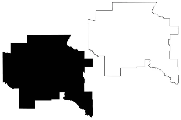 Cascade County Montana County United States America Usa Mapa Vector — Vector de stock