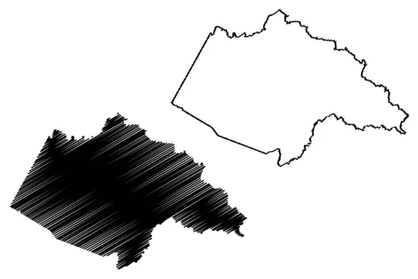 ケンタッキー州ウルフ郡 アメリカ アメリカ アメリカ アメリカ 地図ベクトル図 スケッチブルなスケッチウルフマップ — ストックベクタ