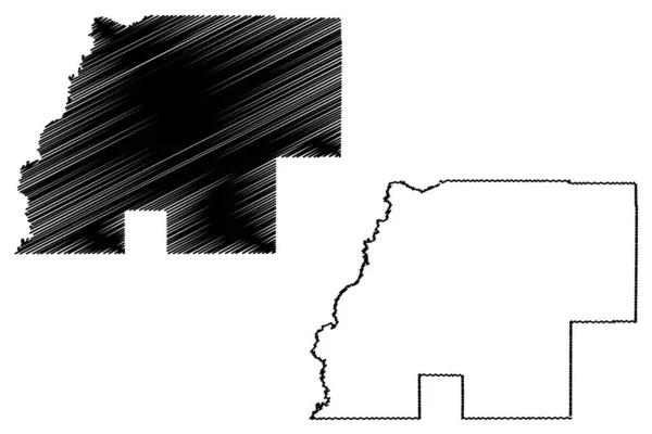 Beauregard County Louisiana County United States America Map Vector Illustration — 스톡 벡터