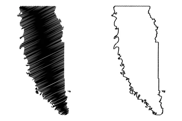 Bossier County Louisiana Grafschaft Vereinigte Staaten Von Amerika Usa Kartenvektorillustration — Stockvektor