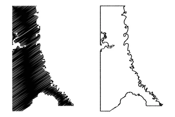 Caddo County Louisiana County United States America Usa Mapa Vector — Archivo Imágenes Vectoriales