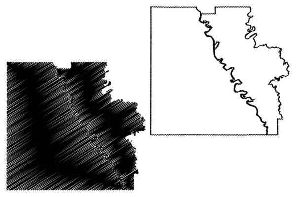 Caldwell County Louisiana Abd Eyaleti Abd Abd Abd Harita Vektör — Stok Vektör