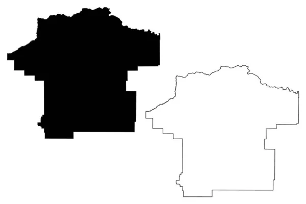 Fergus County Montana County United States America Usa Mapa Wektor — Wektor stockowy